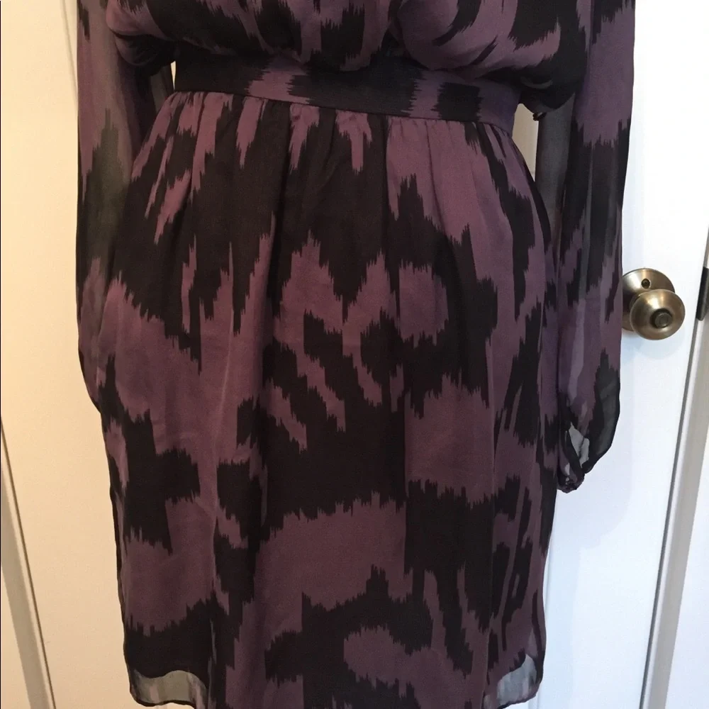 SHOSHANNA DRESS BLOUSON MINI PURPLE BLACK SILK  Size 2
